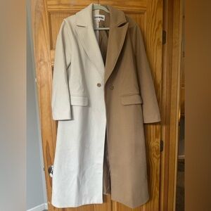 Steve Madden Beige and Cream Trench Coat